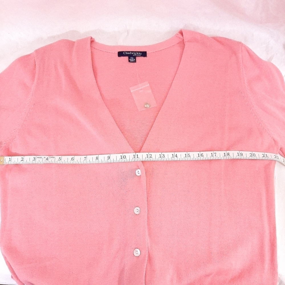 Chadwicks Sweater Duster Peach Salmon - Size XLP - Picture 6 of 8
